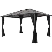 vidaXL Tonnelle avec rideau Aluminium 4x3x2,6 m Noir