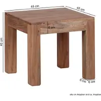 FineBuy Table basse en bois massif 45x40x45 cm Table d'appoint style campagne | Table de salon élégante petite | Table d'appoint design