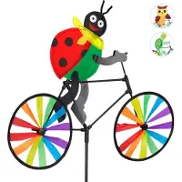 Relaxdays Moulin À Vent Animal Carillon À Vent À Planter Vélo Jouet Enfant Jardin Balcon