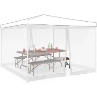 Relaxdays Moustiquaire Pergola Blanche Protection Insectes Parties Latérales 3 X 3 M