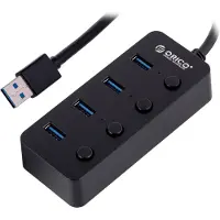 ORICO Hub Usb 3.0. avec commutateurs, 4X Usb (Noir)
