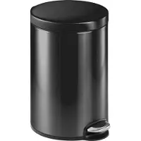 Durable Poubelle ronde à pédale en métal 12L, Gris, 341158
