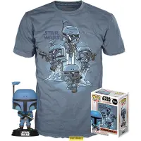 Funko POP! Star Wars And Short Sleeve T-shirt Mandalorian Bleu L Enfants
