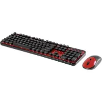 Renkforce Funk-Tastatur,- Maus-Set RF-DS-RETRO Schwarz/Rot (1583220)