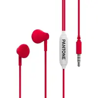 Pantone PT-WDE001R1 écouteur/casque Écouteurs Avec fil Ecouteurs Appels/Musique Rouge, Blanc