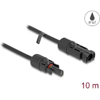 DeLOCK MC4 Solar Kabel, Fiche vers Prise, 10 m, noir. -