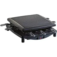 Steba Raclette, fabriquée en Allemagne, plaque de cuisson en fonte émaillée, surface de cuisson : env. 26 x 26 cm, 8 poêlons émaillés, RC 2.1