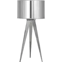Näve lampe tabouret 3 pieds - matériaux : métal, textile - pied : chrome ; diffuseur : chrome transparent ; 3134442