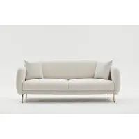 Hannah Home , Simena - Cream, Canapés-lits, Canapé-lit 3 places, crème, polyester, 210 x 80 x 95 x cm