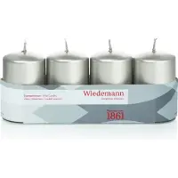 Wiedemann Bougie Stumpen, paquet de 4, argenté (1 pcs)