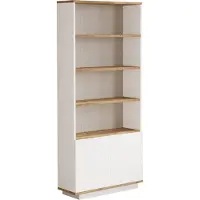 Homitis Bibliothèque stylisée Woody Fashion | 100% mélaminé | Pin Atlantique Blanc