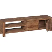 FineBuy Meuble bas en bois massif de sheesham, commode de 140 cm, meuble TV avec compartiments de rangement, style cottage, meuble bas de 40 cm, meuble TV