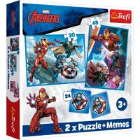 Trefl Puzzle 2 en 1 & Mémo MARVEL AVENGERS (48 pièces)