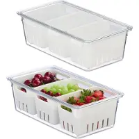 Relaxdays 2x organiseurs-de-frigo, Organisateurs de cuisine, Transparent