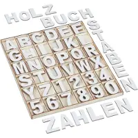 Relaxdays 144pcs. Set de lettres en bois
