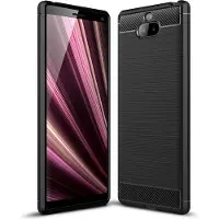 Screen Guard Professional Sony Xperia 10 Housse Carbon Brushed Soft TPU (Sony Xperia 10), Coque pour téléphone portable, Noir