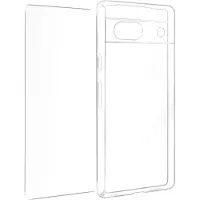 Avizar Coque pour Google Pixel 7a Silicone Gel et Verre Trempé 9H Transparent
