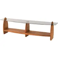 Skye Decor , Surf - Chesnut, Fume, meuble TV, châtaignier, verre trempé à 100 %, 160 x 35 x 45 cm