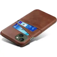 Screen Guard Professional CardCaddy Apple iPhone 15 Backcase en cuir avec porte-cartes (Apple iPhone 15), Coque pour téléphone portable, Marron