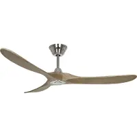 CasaFan Ventilateur de plafond - - ECO GENUINO - 152 cm - Chrome brossé - Chêne moyen