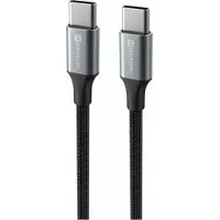 Swissten -Textile II Cable USB-C-USB-C (1,5 m-černý)