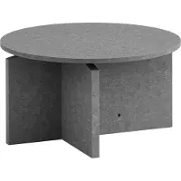 Wohnling Table basse 60x60x33 cm Gris Table de salon aspect béton Design moderne Table de salon ronde Petite table basse d'appoint