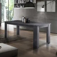 Web Furniture Table à rallonges 140-190 x 90 cm, finition ardoise, salon Jesi Mile