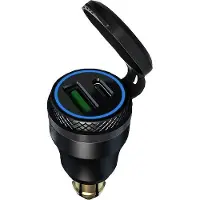 CTR Double Usb/usb-c Din Power Outlet Usb Argenté