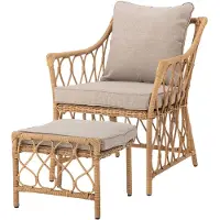 Bloomingville Fauteuil lounge Belluce avec repose-pieds