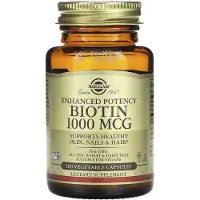 Solgar , Biotine à Haute Teneur, 1 000 mcg, 100 Gélules Végétales