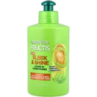 Garnier , Fructis, Sleek & Shine, Crème Après-shampoing Sans Rinçage Lissante Intense, Cheveux Frisottis, Secs, Indisciplinés, 10,2 fl oz (300 ml)