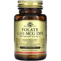 Solgar , Folate, 1 333 mcg, 100 Comprimés (1 333 mcg EFR par Comprimé)