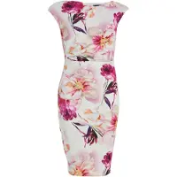Swing Robe de cocktail écru / orange / rose / rose foncé