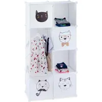 Relaxdays Unité de placard modulaire à emboîtement, design Cat (74 x 36.50 x 145 cm)