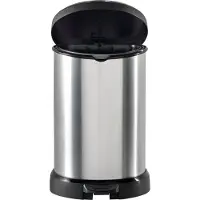 Curver DECOBIN Poubelle 15L avec pédale argent métallique