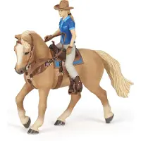 Papo - Figurine Cheval western et sa cavalière