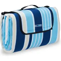 Relaxdays Couverture Pique-Nique Picnic Plaid Imperméable 200x200 Cm Poignée Isolation