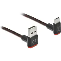 DeLOCK EASY-USB 2.0 câble Type-A, mâle vers USB Type-C, mâle, coudé, haut/bas, 1,5 m, Noir, 1,5 m, USB A, USB C, USB 2.0, Noir