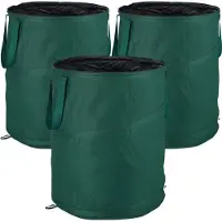 Relaxdays Sac De Jardin Pop-Up Sac De Déchets Lot De 3 Feuilles Mortes Jardin 160 Litres