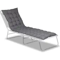 Relaxdays Coussin De Banc De Jardin, Avec Attaches, Pour Chaise Longue, Polyester, H X L X P : 7 X 180 X 50 Cm, Gris