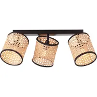 Brilliant Wiley rampe de spots 3flg bois clair/noir bois clair/noir 99535/06