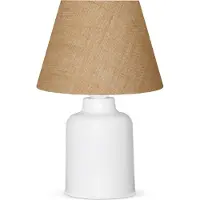 Opviq , lampe de table haut de gamme, crème et blanc, hauteur 31 cm, abat-jour en jute (22 x 14 cm), câble de 150 cm, douille E27, 40 W max. | Un design rustique pour un intérieur moderne.