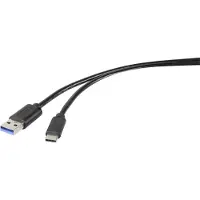 Renkforce CONRAD RF-4536472 Câble USB 0,3 m USB 3.2 Gen 2 (3.1 Gen 2) USB A USB C Schwarz (RF-453647)