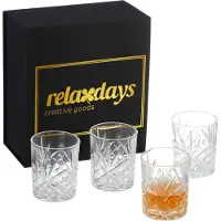 Relaxdays 4x verres à whisky, Verres, Transparent