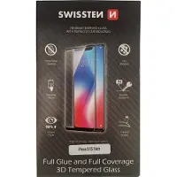 Swissten Verre 3D à colle intégrale ultra-durable (Apple iPhone X, Apple iPhone XS), Téléphone portable : film de protection, Noir