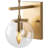 Opviq , applique murale haut de gamme, corps en métal, dorée, 15 x 20 x 15 cm | Diffuseur en verre, douille E14, max. 40 W | IP20, design élégant pour les hôtels et les intérieurs modernes.