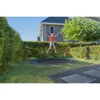 Exit Dynamic Trampoline Sportive ø366cm – Au niveau du sol – Trampoline Enterrée – Rond – Noir