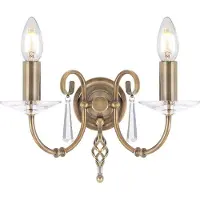Elstead Lighting Applique murale Aegean en laiton vieilli, 2xE14x60W, métal, dimensions : 22x32x17,5 cm, IP20, Elstead