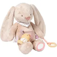 Nattou Doudou actif lapin Pomme, En polyester, Avec différentes activités, Env. 40 cm, Alice et Pomme, vieux rose
