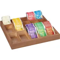 Relaxdays Boîte de tri, Accessoires de thé, Marron